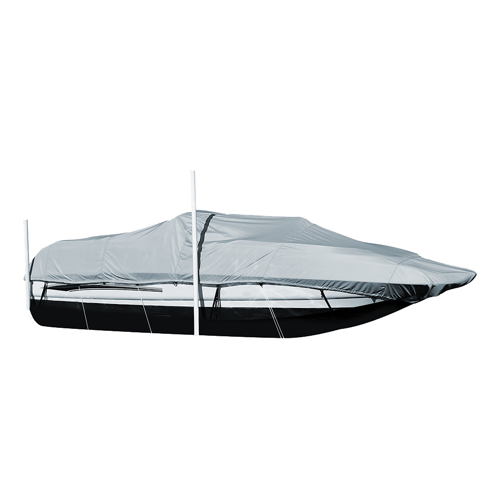 Carver Performance PolyGuard StyledtoFit Boat Cover f205 Sterndrive Deck Boats wWalkThru Windshield Grey 95120P10